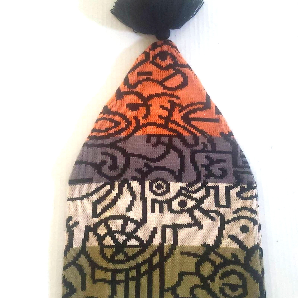 Enesco Cone Shape Slouch Hat Pom Pom Striped by Billy the Artist